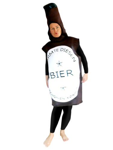 Ikumaal Bier-Flasche Kostüm, To48 M-L, für Erwachsen-e Männer Frau-en, Bierflasche-n Kostüm-e Fasching Karneval Fasnacht Faschingskostüm-e Karnevalskostüm-e von Ikumaal