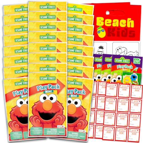 Elmo Valentinstag Klassenzimmer Geschenkaustausch-Set – 24 Sesame Street Mini Malbücher für Schule, Valentinstag, Kinder, Partygeschenke von Sesame Street