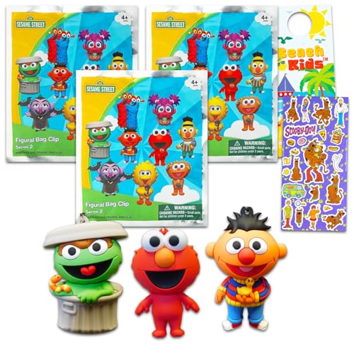 Sesame Street Blind Bags Mini-Figuren, 3 Stück, Sesame Street Partygeschenk-Set mit 3 Serie 2 Sesame Street Mystery Figuren plus Aufklebern, mehr | Sesame Street Bag Clips für Kinder von Sesame Street