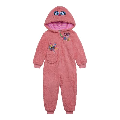 Sesame Street Cozy Sherpa-Kostüm mit Reißverschluss, Cosplay-Kostüm, Overall, Neugeborene bis Kleinkinder, Größen (Neugeborene - 4T), Abby Cadabby, Rosa, 12 Monate von Sesame Street