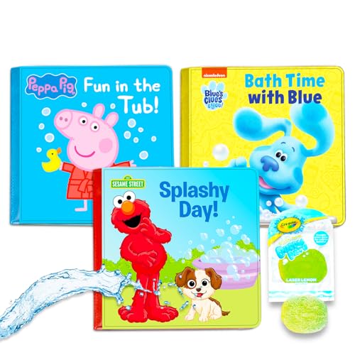 Sesame Street Elmo Storybooks Baby-Schaumbad-Bücher-Set für Kleinkinder, Set mit 3 Badebüchern mit Sesamstraße, Blue's Clues, Peppa Pig und mehr von Sesame Street