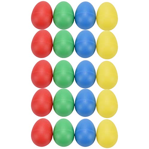 Sessleger 20 Stück Eier-Shaker aus Kunststoff, Musik, Eier-Shaker mit 4 Farben, Maracas-Ei, für Kinder von Sessleger