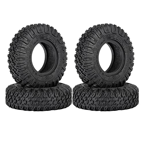 Sessleger 4 Stück 85 mm 1,55 Zoll Gummireifen für 1/10 RC Chenille Auto Axial Jr D90 CC01 LC70 von Sessleger