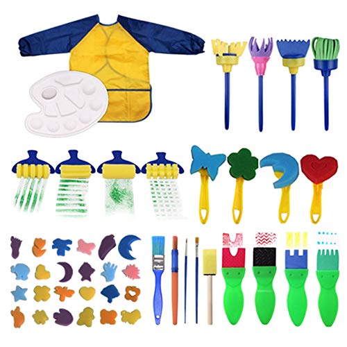 Sessleger 47-teiliges Set für Kinder, Malschürze, Malschürze, , Toddler, Malwerkzeuge von Sessleger