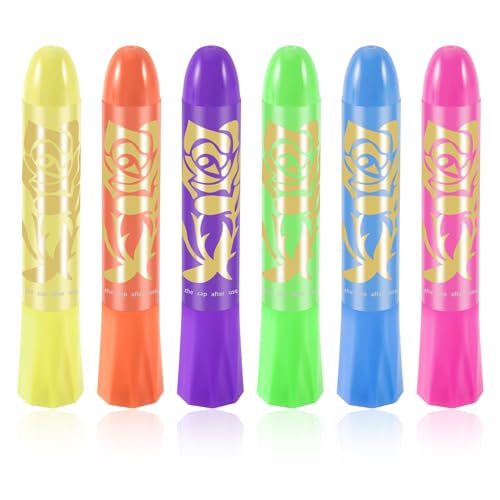 Sessleger 6 Pack Glow in the Dark Face Body Paint Glow Sticks Makeup Marker, Malsets für Lee, für Halloween und Partys von Sessleger