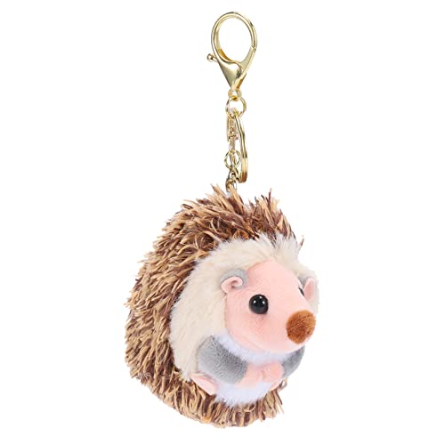 Sessleger Niedlicher Igel aus Plüsch, Schlüsselanhänger, tragbar, Igel, Bommel, Anhänger, Plüsch, Braun, Anime, Pelz, Geschenke von Sessleger