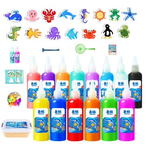 3D Magic Waters Elfs, Magic Waters Squishy With Magic Gels And Sea Creature Molds, Water Gel Fairy Toy Kit, Aqua Animal Gel Molds Toy, Children Handmade Aqua Gel Arts Crafts For Home, Nursery von Setauoo