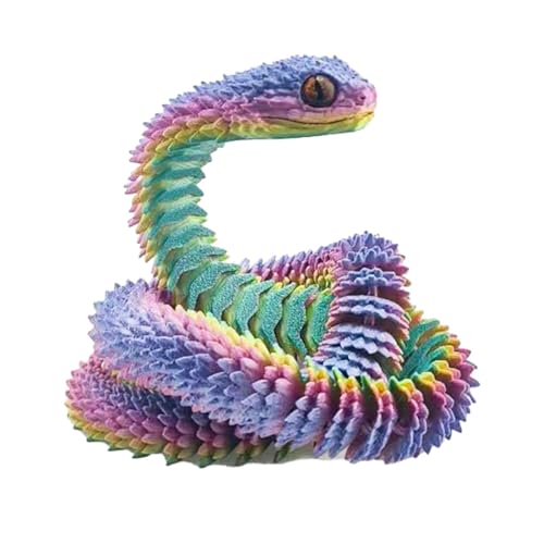 3D-gedrucktes Schlangenspielzeug | 3D-gedruckte Tiere Schlange | 3D-Druck Schlange | Gelenkiges Flexibles Realistisches Schlangenspielzeug mit beweglichen Gelenken für den Schreibtisch zu Hause (30cm) von Setauoo