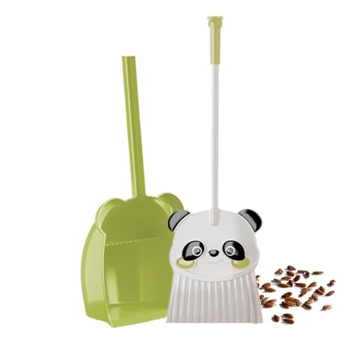 Kinderreinigungsset, Besen Und Kehrschaufel Set, Langgehandelter Dustpan Und Pinsel, Niedliches Panda Kleinkindbesen Und Dustpan Combo Für Die Reinigung Von Haus, Büro, Lobby von Setauoo