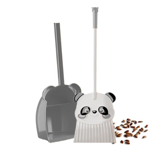 Kinderreinigungsset, Besen Und Kehrschaufel Set, Langgehandelter Dustpan Und Pinsel, Niedliches Panda Kleinkindbesen Und Dustpan Combo Für Die Reinigung Von Haus, Büro, Lobby von Setauoo