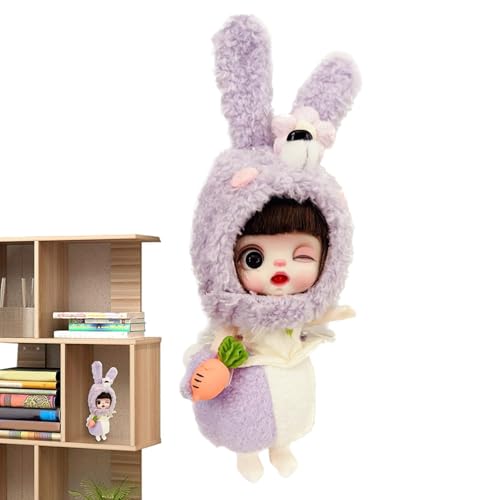 Setauoo Actionfigur Plüsch, Anziehpuppe,Bewegliche Puppe mit großen Augen und Kleidern im Pyjama - Weiche Onesie-Puppe zum Sammeln für Sofa, Wohnzimmer, Schlafzimmer von Setauoo