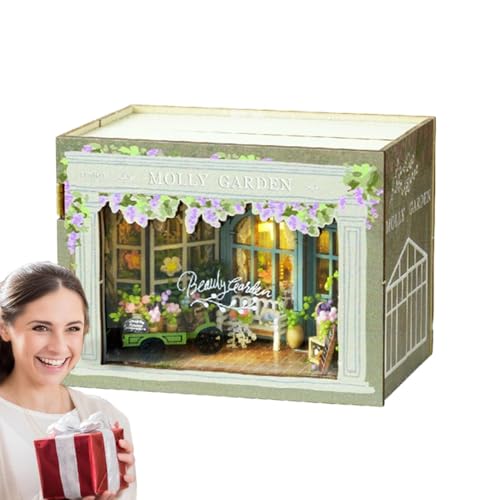 Setauoo Puppenhaus aus Holz, Miniaturhaus-Bausatz | Miniatur-Haus-Raum-Idee, Modellbausätze, Kunsthandwerk, Bauspielzeug | Robustes, realistisches Holzpuzzle-Puppenhaus für Familien, Freunde, Kinder von Setauoo