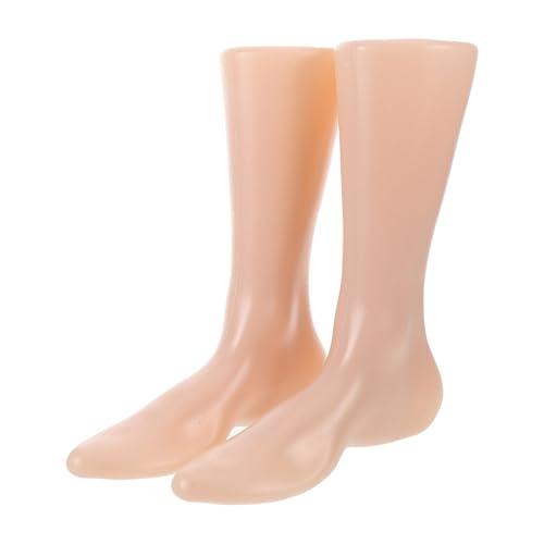 Sewroro 2St Fußform-Schuhspanner Schimmel Socken Klammer Socken Walker-Zubehör Schuhsockenmodell Schuhfußformen Schuhdisplay Sockenpräsentation Sockendisplay Mannequin-Füße Plastik Beige von Sewroro