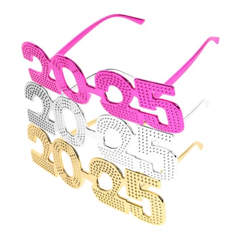 Sewroro 3 Stück Year Party Eyeglasses Leicht Komfortabel Dekorative Fotorequisite in Silber Gold für Festliche Feiern und Bühnenauftritte Sewroro 3 Stück Year Party Eyeglasses Leicht Komfortabel Dekorative Fotorequisite in Silber Gold für Festliche Feiern und Bühnenauftritte von Sewroro