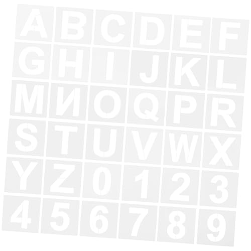 Sewroro 36 Stück Teiliges Pet Malerschablonen mit Buchstaben und Zahlen Wiederverwendbare Dünne Kunststoff Vorlagen für Präzises Beschriften Basteln und DIY Dekoration Leicht Abwaschbar Sewroro 36 Stück Teiliges Pet Malerschablonen mit Buchstaben und Zahlen Wiederverwendbare Dünne Kunststoff Vorlagen für Präzises Beschriften Basteln und DIY Dekoration Leicht Abwaschbar von Sewroro