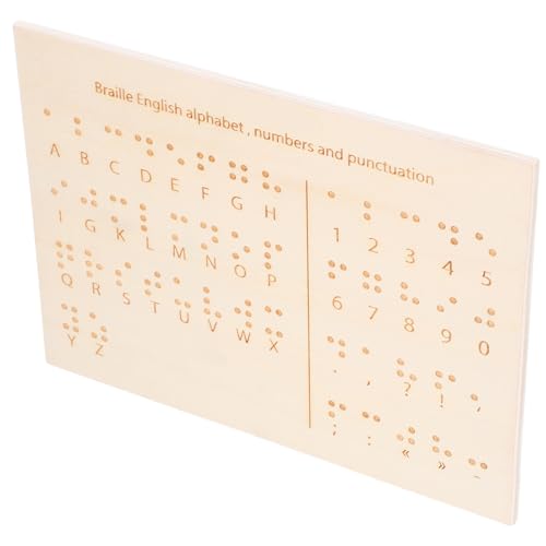 Sewroro Braille-unterrichtsgeräte Lerntafeln Für Braille-Buchstaben Braille-Alphabet-lerntafel Gadgets Für Blinde Blindstock Braille-worttafeln Braille-bücher Aufkleber Cochlea Beige Holz von Sewroro