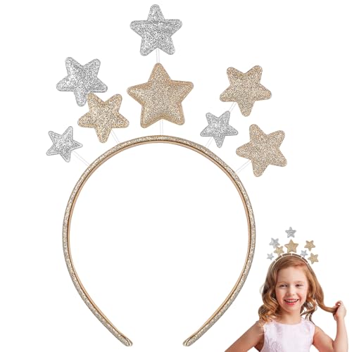 Sewroro Glitzerndes Stern-stirnband, Weihnachtlicher Haarreif, Goldener Kopfschmuck für Das Feiertagsfest zu Weihnachten Und Halloween Sewroro Glitzerndes Stern-stirnband, Weihnachtlicher Haarreif, Goldener Kopfschmuck für Das Feiertagsfest zu Weihnachten Und Halloween von Sewroro