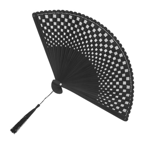 Sewroro Faltbarer Handfächer Aus Holz Chinesisch-japanisch Vintage-handfächer Für Tanzaufführungen Hochzeitsfeier-dekoration Schwarz Sewroro Faltbarer Handfächer Aus Holz Chinesisch-japanisch Vintage-handfächer Für Tanzaufführungen Hochzeitsfeier-dekoration Schwarz von Sewroro