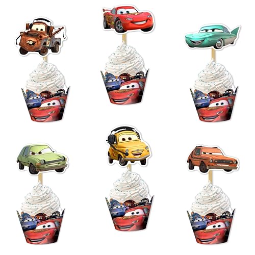 Caars Theme Cupcake Wrapper Dekorationen – Race Caars Party Cupcake Wrapper für Desserttisch Display – Dekorative Backförmchen für Mottogeburtstagsfeiern und Rennpartyzubehör Caars Theme Cupcake Wrapper Dekorationen – Race Caars Party Cupcake Wrapper für Desserttisch Display – Dekorative Backförmchen für Mottogeburtstagsfeiern und Rennpartyzubehör von Seyal