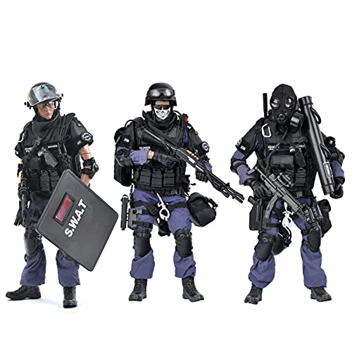 SWAT-Actionfiguren im Maßstab 1/6 (30,5 cm), sehr detailliertes Militär-Soldaten-Modell-Set mit Zubehör, Militärspielzeug (Assualter&Breacher&Point-Man) von Seyaom