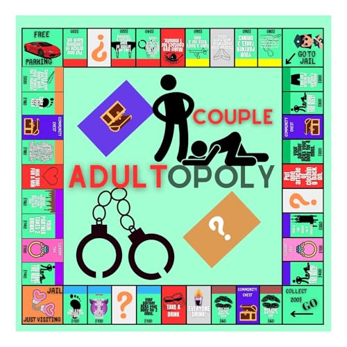 Adultopoly-Brettspiel, Paar-Brettspiel, Paarspiele for Erwachsene, Brettspiel for Paarspieleabende, Paarspielkarten, Brettspiel-Requisiten, Beziehungskartenspiel, Gesprächskarten for Paare(1set) von Seymal