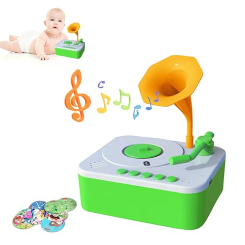 Grammophon für Kleinkinder, Grammophon für Kleinkinder, Grammophon für Kinder, Grammophon für Kinder mit 96 Karten, Grammophon für Kinder mit Geschichten, Musik-Player, Geschenk für Jungen und Mädchen von Seymal