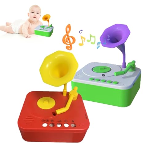 Grammophon für Kleinkinder, Grammophon für Kleinkinder, Grammophon für Kinder, Grammophon für Kinder mit 96 Karten, Grammophon für Kinder mit Geschichten, Musik-Player, Geschenk für Jungen und Mädchen von Seymal