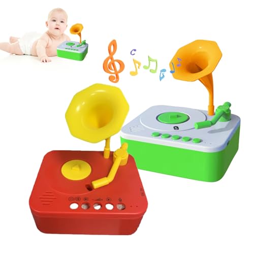 Grammophon für Kleinkinder, Grammophon für Kleinkinder, Grammophon für Kinder, Grammophon für Kinder mit 96 Karten, Grammophon für Kinder mit Geschichten, Musik-Player, Geschenk für Jungen und Mädchen von Seymal