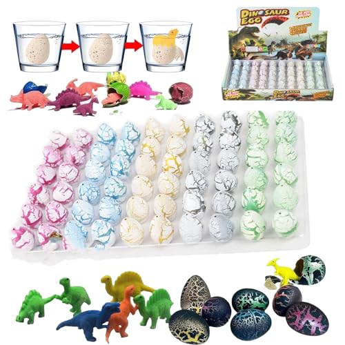 Seymal Magisches Ausbrüten wachsender Dinosaurier-Eier zu Ostern, 24/60 Dinosaurier-Eier, die im Wasser schlüpfen, Dinosaurier-Ei mit Wissenschafts-Kits mit Rissen (Weiß,24pcs) von Seymal