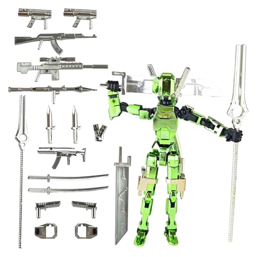 T13-Actionfigur, 3D-gedruckte T13-Actionfigur mit magnetischer Absaugung, Dummy13-Set mit magnetischer Actionfigur, DIY-Ständer for Actionfiguren, Mehrgelenkroboter N13, bewegliche Actionfigur(Grün) von Seymal