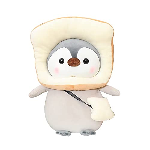 Seyomi Niedlicher Pinguin-Brot-Pinguin aus Plüsch, Pinguin mit Brot-Outfit, Geschenke für Kinder (24,9 cm) von Seyomi