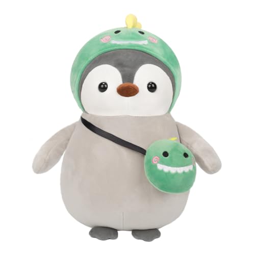 Seyomi Niedlicher Pinguin-Dinosaurier-Plüsch-Pinguin-Plüschtier mit Dinosaurier-Outfit, Geschenke für Kinder (24,9 cm) von Seyomi