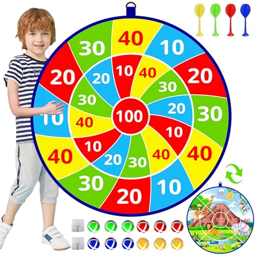 Seyoos 26" große Dartscheibe für Kinder mit 12 Klebebällen, Indoor und Outdoor Sportspaß, Partyspielspielzeug, Geschenke für Jungen und Mädchen im Alter von 3 4 5 6 7 8 9 10 11 und 12 Jahren von Seyoos