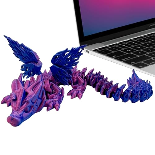 Seyrnicay Dinosaurier-Figur, Spielzeug, beweglicher Dinosaurier, bedruckt mit Flügeln, Farbverlauf, flexible Dinosaurier-Tischdekoration für Bücherregal, Schreibtisch von Seyrnicay