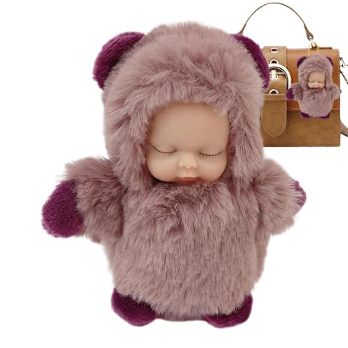 Seyrnicay Sleeping Plush 3.94 Inch Long Hair Sleeping Doll Plush Sleeping Buddy Beruhigende Plüschpuppe Rucksack Charm für Kinder und Erwachsene Taschen von Seyrnicay