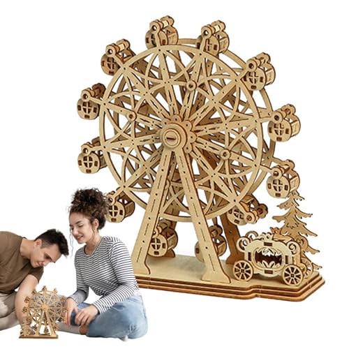 Sghtil 3D-Puzzles für Erwachsene, 3D-Holzpuzzles für Kinder - Bausteine Set Holzpuzzle Architektur - Riesenrad-Bausatz, pädagogisches Schreibtischspielzeug zum Geburtstag von Sghtil