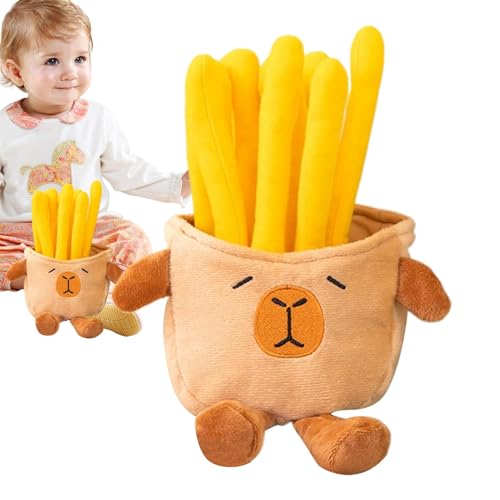 Sghtil Capybara Fries Plüsch, Capybara Plüschtier - Capybara Fries Plüschpuppe - Tragbares Capybara-Futter-Plüschtier, süßer Plüschtier-Schlüsselanhänger für und Mädchen von Sghtil