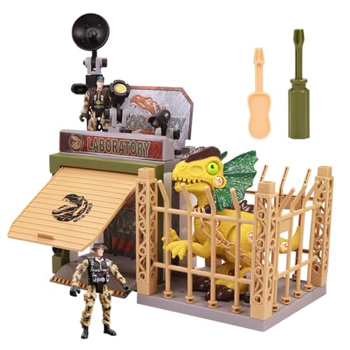 Sghtil Dino-Laborset, Dinosaurier-Montagespielset - Zusammenbau elektrischer Schrauben-Dinosaurier-Bausteine ​​ | Interaktive STEM-BAU-Dinosaurier-Sets für 3–7 und Mädchen von Sghtil