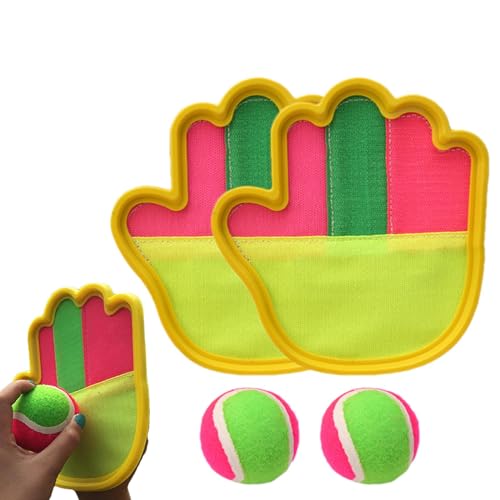 Sghtil Fangball-Set, Wurf- und Fangspielset | Eltern-Kind-Klebeball-Fangspiel,Klassische Outdoor-Spiele, interaktives Pop- und Catch-Ball-Spiel für Kinder, Strand, Outdoor von Sghtil