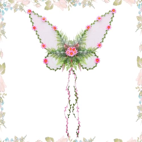 Sghtil Feenflügel,Elfenkostüm Mit Ranken | Frauenkostüm Für Pride Festival Cosplay Party Halloween Event Sghtil Feenflügel,Elfenkostüm Mit Ranken | Frauenkostüm Für Pride Festival Cosplay Party Halloween Event von Sghtil
