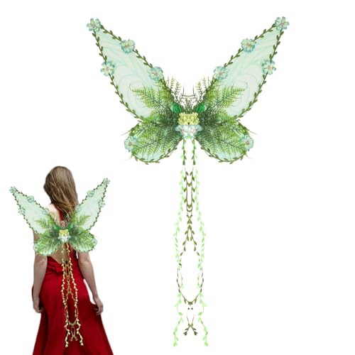 Sghtil Feenflügel Für Mädchen,Elfenkostüm Mit Ranken - Frauenkostüm Für Pride Festival Cosplay Party Halloween Event Sghtil Feenflügel Für Mädchen,Elfenkostüm Mit Ranken - Frauenkostüm Für Pride Festival Cosplay Party Halloween Event von Sghtil