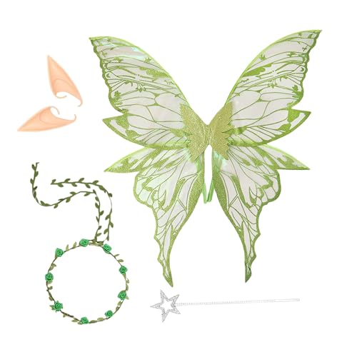 Sghtil Feenkostüm | komplettes Engelskostüm mit floralem Diadem und und Ohren | für Partys, Geburtstage, Karneval, Aufführungen Sghtil Feenkostüm | komplettes Engelskostüm mit floralem Diadem und und Ohren | für Partys, Geburtstage, Karneval, Aufführungen von Sghtil