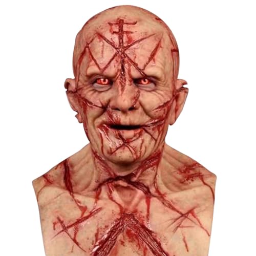 Sghtil Halloween-Maske, gruselige Vollmaske aus Naturlatex, Halloween-Dekoration für Cosplay, Halloween-Kopfbedeckung von Sghtil