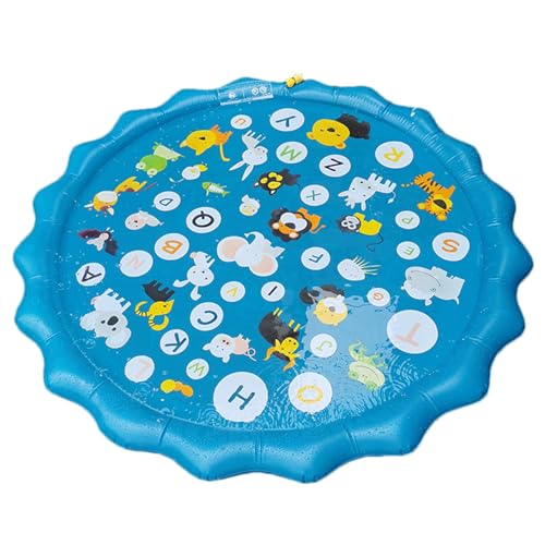 Sghtil Hundebecken im Freien, Wasserspielzeug für Kinder - Wasserspritzpad Poolspielzeug | Niedliche Blaue Poolmatte für draußen, Hinterhofspielzeug, rutschfest, 0,58 mm dick, von Sghtil