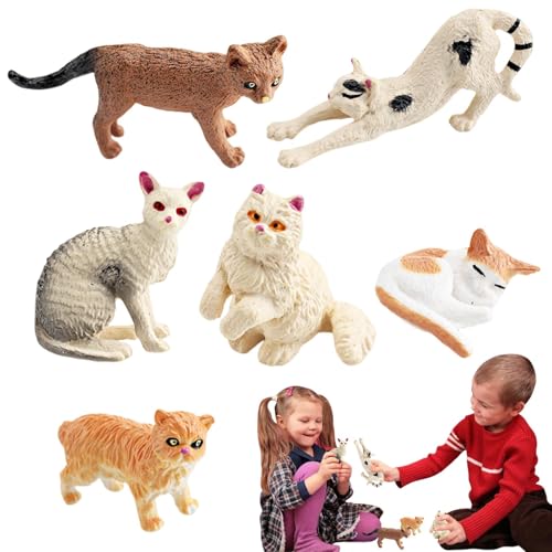 Sghtil Katzenspielzeug-Set, realistische Katzenfiguren – Kuchendekoration für Kätzchen | Kätzchen-Statuen zum Spielen und Lernen, für Liebhaber von Katzenhütern, von Sghtil