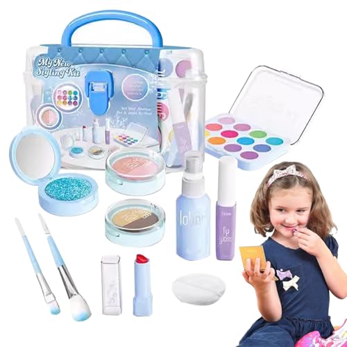 Sghtil Make-up-Set für Mädchen, Kinder-Make-up-Set - Waschbares, sicheres Kosmetikset für kleine Mädchen | Prinzessinnen-Weihnachts-Waschtischzubehör, Geburtstagsspielspielzeug für Mädchen, Kinder, von Sghtil