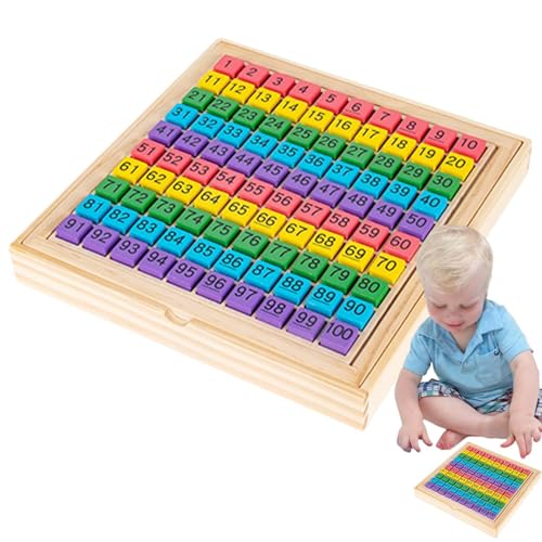 Sghtil Mathe Counting Board, Holzhundert Board | 1-100 Zahlen Lernen Spielzeug,Frühkindliches Spielzeug digitales Board für Kinderzählen für Fähigkeiten und Gehirnzug ​​für 3 Jahre. von Sghtil