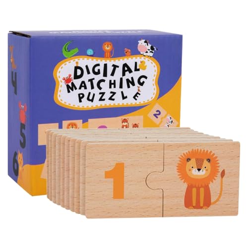 Sghtil Nummer AUSGABERUBREAT, Math -Nummer PURZLE - 1-10 Holznummer Matching Games - Vorschullernaktivitäten, preisgekröntes Spielzeug, Bildzeugzählspielzeug für Kindergarten von Sghtil