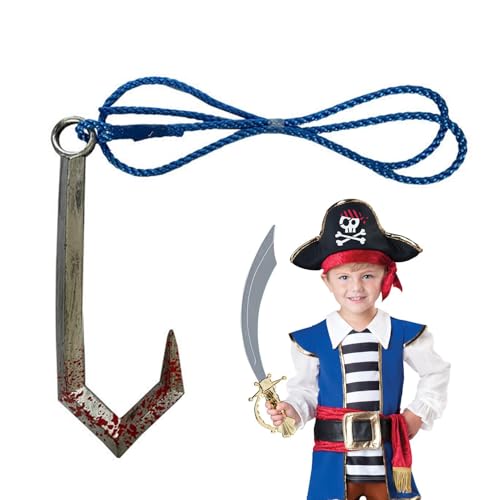 Sghtil Piratenkostüm, Piraten-Haken mit Seil | Realistisches Kostüm mit blauem Seil dekorativ, kleiden Sie das multifunktionale Spielzeug für lebendige Piratenkostüme Sghtil Piratenkostüm, Piraten-Haken mit Seil | Realistisches Kostüm mit blauem Seil dekorativ, kleiden Sie das multifunktionale Spielzeug für lebendige Piratenkostüme von Sghtil