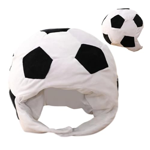 Sghtil Plüsch-Fußballmütze, Fußballkostüm - Halloween-Mütze, warme Fußballmütze, Foto-Requisiten - Cosplay-Kopfzubehör, Fußballhüte, lustiges Neuheitsspielzeug für Thanksgiving, Weihnachten, Neujahr, von Sghtil